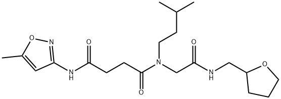 Butanediamide, N-(3-methylbutyl)-N-(5-methyl-3-isoxazolyl)-N-[2-oxo-2-[[(tetrahydro-2-furanyl)methyl]amino]ethyl]- (9CI) Struktur