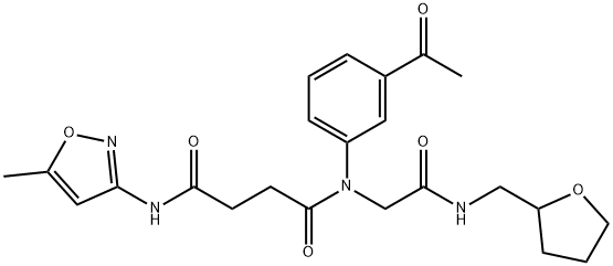 Butanediamide, N-(3-acetylphenyl)-N-(5-methyl-3-isoxazolyl)-N-[2-oxo-2-[[(tetrahydro-2-furanyl)methyl]amino]ethyl]- (9CI) Struktur