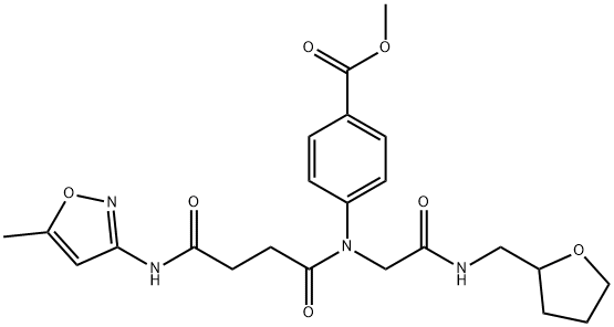 Benzoic acid, 4-[[4-[(5-methyl-3-isoxazolyl)amino]-1,4-dioxobutyl][2-oxo-2-[[(tetrahydro-2-furanyl)methyl]amino]ethyl]amino]-, methyl ester (9CI) Struktur