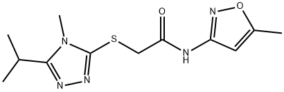 Acetamide, N-(5-methyl-3-isoxazolyl)-2-[[4-methyl-5-(1-methylethyl)-4H-1,2,4-triazol-3-yl]thio]- (9CI) Struktur