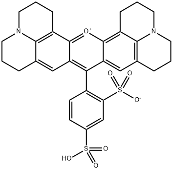 9-(2-スルホナト-4-スルホフェニル)-2,3,6,7,12,13,16,17-オクタヒドロ-1H,5H,11H,15H-キサンテノ[2,3,4-ij:5,6,7-i'j']ジキノリジン-18-イウム 化學(xué)構(gòu)造式