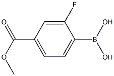 2-FLUORO-4-(METHOXYCARBONYL)BENZENEBORONIC ACID Struktur