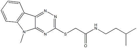 Acetamide, N-(3-methylbutyl)-2-[(5-methyl-5H-1,2,4-triazino[5,6-b]indol-3-yl)thio]- (9CI) Struktur