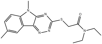 Acetamide, 2-[(5,8-dimethyl-5H-1,2,4-triazino[5,6-b]indol-3-yl)thio]-N,N-diethyl- (9CI) Struktur