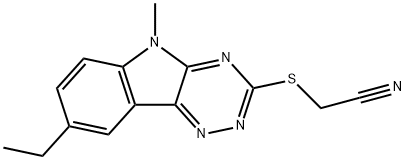 Acetonitrile, [(8-ethyl-5-methyl-5H-1,2,4-triazino[5,6-b]indol-3-yl)thio]- (9CI) Struktur