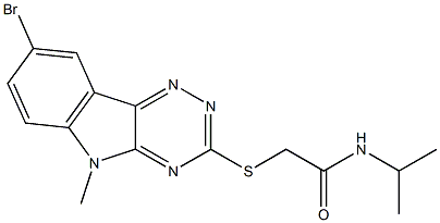 Acetamide, 2-[(8-bromo-5-methyl-5H-1,2,4-triazino[5,6-b]indol-3-yl)thio]-N-(1-methylethyl)- (9CI) Struktur