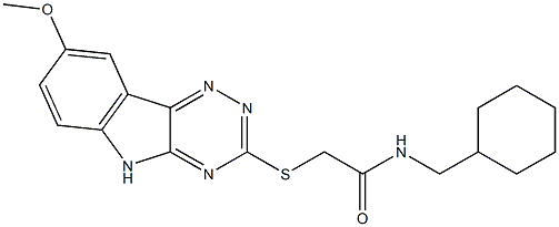 Acetamide, N-(cyclohexylmethyl)-2-[(8-methoxy-2H-1,2,4-triazino[5,6-b]indol-3-yl)thio]- (9CI) Struktur