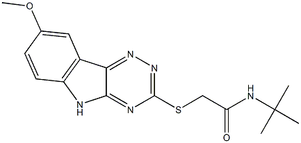 Acetamide, N-(1,1-dimethylethyl)-2-[(8-methoxy-2H-1,2,4-triazino[5,6-b]indol-3-yl)thio]- (9CI) Struktur