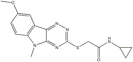 Acetamide, N-cyclopropyl-2-[(8-methoxy-5-methyl-5H-1,2,4-triazino[5,6-b]indol-3-yl)thio]- (9CI) Struktur