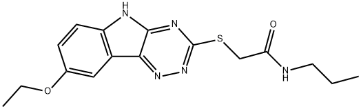 Acetamide, 2-[(8-ethoxy-2H-1,2,4-triazino[5,6-b]indol-3-yl)thio]-N-propyl- (9CI) Struktur