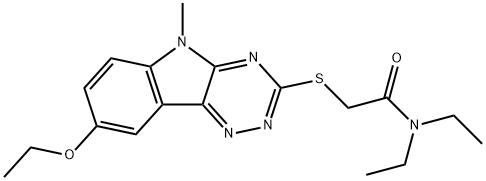 Acetamide, 2-[(8-ethoxy-5-methyl-5H-1,2,4-triazino[5,6-b]indol-3-yl)thio]-N,N-diethyl- (9CI) Struktur