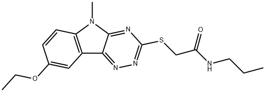 Acetamide, 2-[(8-ethoxy-5-methyl-5H-1,2,4-triazino[5,6-b]indol-3-yl)thio]-N-propyl- (9CI) Struktur