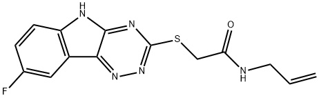 Acetamide, 2-[(8-fluoro-2H-1,2,4-triazino[5,6-b]indol-3-yl)thio]-N-2-propenyl- (9CI) Struktur