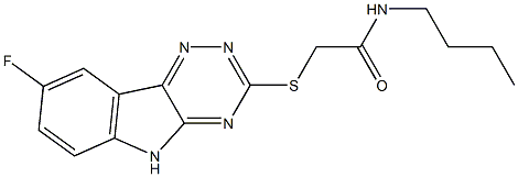 Acetamide, N-butyl-2-[(8-fluoro-2H-1,2,4-triazino[5,6-b]indol-3-yl)thio]- (9CI) Struktur