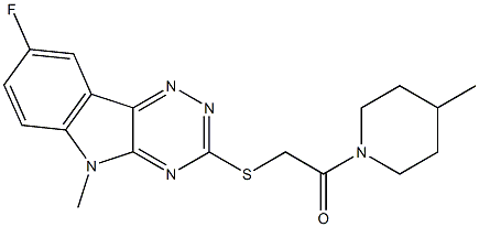 Piperidine, 1-[[(8-fluoro-5-methyl-5H-1,2,4-triazino[5,6-b]indol-3-yl)thio]acetyl]-4-methyl- (9CI) Struktur