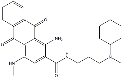 1-amino-N-[3-(cyclohexylmethylamino)propyl]-9,10-dihydro-4-(methylamino)-9,10-dioxoanthracene-2-carboxamide Struktur