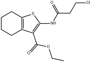 1-BENZOTHIOPHENE-3-CARBOXYLIC ACID, 2-[(3-CHLORO-1-OXOPROPYL)AMINO]-4,5,6,7-TETRAHYDRO-, ETHYL ESTER Struktur