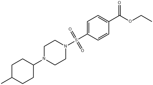 Benzoic acid, 4-[[4-(4-methylcyclohexyl)-1-piperazinyl]sulfonyl]-, ethyl ester (9CI) Struktur