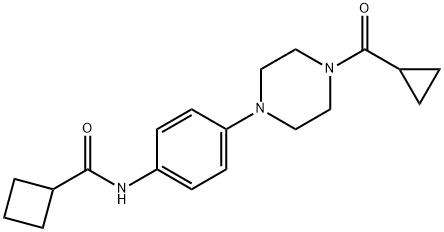 Cyclobutanecarboxamide, N-[4-[4-(cyclopropylcarbonyl)-1-piperazinyl]phenyl]- (9CI) Struktur