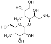 1,4-Diamino-3-O-(4-amino-4-deoxy-α-D-glucopyranosyl)-1,4-dideoxy-D-glucitol Struktur