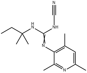 2-Cyano-1-(tert-pentyl)-3-(2,4,6-trimethyl-3-pyridyl)guanidine Struktur