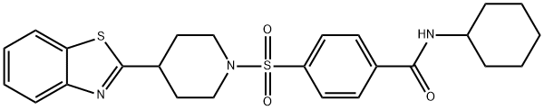 Benzamide, 4-[[4-(2-benzothiazolyl)-1-piperidinyl]sulfonyl]-N-cyclohexyl- (9CI) Struktur