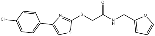 Acetamide, 2-[[4-(4-chlorophenyl)-2-thiazolyl]thio]-N-(2-furanylmethyl)- (9CI) Struktur