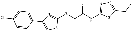 Acetamide, 2-[[4-(4-chlorophenyl)-2-thiazolyl]thio]-N-(5-ethyl-1,3,4-thiadiazol-2-yl)- (9CI) Struktur