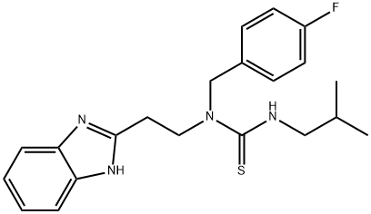 Thiourea, N-[2-(1H-benzimidazol-2-yl)ethyl]-N-[(4-fluorophenyl)methyl]-N-(2-methylpropyl)- (9CI) Struktur