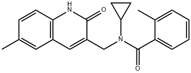 Benzamide, N-cyclopropyl-N-[(1,2-dihydro-6-methyl-2-oxo-3-quinolinyl)methyl]-2-methyl- (9CI) Struktur