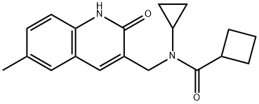 Cyclobutanecarboxamide, N-cyclopropyl-N-[(1,2-dihydro-6-methyl-2-oxo-3-quinolinyl)methyl]- (9CI) Struktur