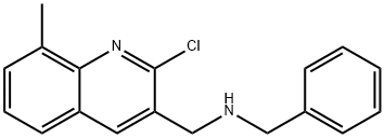 3-Quinolinemethanamine,2-chloro-8-methyl-N-(phenylmethyl)-(9CI) Struktur