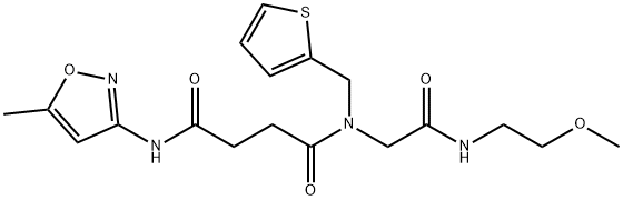 Butanediamide, N-[2-[(2-methoxyethyl)amino]-2-oxoethyl]-N-(5-methyl-3-isoxazolyl)-N-(2-thienylmethyl)- (9CI) Struktur