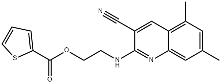 2-Thiophenecarboxylicacid,2-[(3-cyano-5,7-dimethyl-2-quinolinyl)amino]ethylester(9CI) Struktur