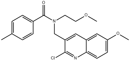 Benzamide, N-[(2-chloro-6-methoxy-3-quinolinyl)methyl]-N-(2-methoxyethyl)-4-methyl- (9CI) Struktur