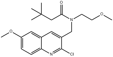 Butanamide, N-[(2-chloro-6-methoxy-3-quinolinyl)methyl]-N-(2-methoxyethyl)-3,3-dimethyl- (9CI) Struktur