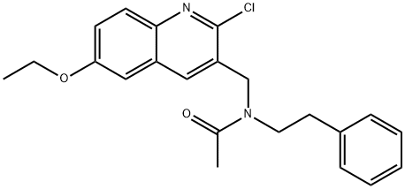 Acetamide, N-[(2-chloro-6-ethoxy-3-quinolinyl)methyl]-N-(2-phenylethyl)- (9CI) Struktur