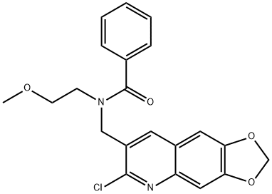 Benzamide, N-[(6-chloro-1,3-dioxolo[4,5-g]quinolin-7-yl)methyl]-N-(2-methoxyethyl)- (9CI) Struktur