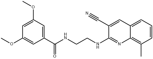 Benzamide, N-[2-[(3-cyano-8-methyl-2-quinolinyl)amino]ethyl]-3,5-dimethoxy- (9CI) Struktur