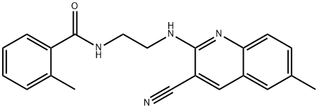 Benzamide, N-[2-[(3-cyano-6-methyl-2-quinolinyl)amino]ethyl]-2-methyl- (9CI) Struktur