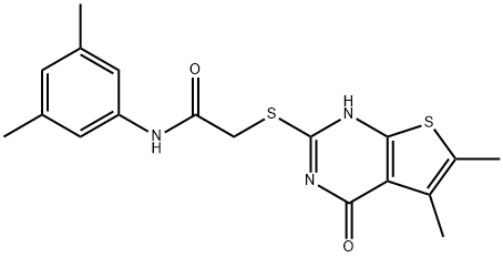 Acetamide, 2-[(1,4-dihydro-5,6-dimethyl-4-oxothieno[2,3-d]pyrimidin-2-yl)thio]-N-(3,5-dimethylphenyl)- (9CI) Struktur