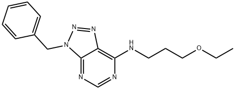 3H-1,2,3-Triazolo[4,5-d]pyrimidin-7-amine, N-(3-ethoxypropyl)-3-(phenylmethyl)- (9CI) Struktur