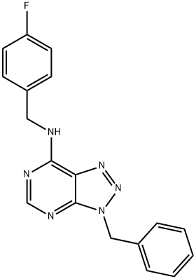 3H-1,2,3-Triazolo[4,5-d]pyrimidin-7-amine, N-[(4-fluorophenyl)methyl]-3-(phenylmethyl)- (9CI) Struktur