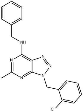 3H-1,2,3-Triazolo[4,5-d]pyrimidin-7-amine, 3-[(2-chlorophenyl)methyl]-5-methyl-N-(phenylmethyl)- (9CI) Struktur