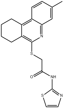 Acetamide, 2-[(7,8,9,10-tetrahydro-3-methyl-6-phenanthridinyl)thio]-N-2-thiazolyl- (9CI) Struktur