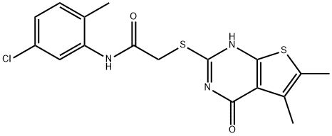 Acetamide, N-(5-chloro-2-methylphenyl)-2-[(1,4-dihydro-5,6-dimethyl-4-oxothieno[2,3-d]pyrimidin-2-yl)thio]- (9CI) Struktur