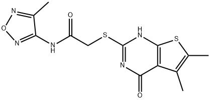 Acetamide, 2-[(1,4-dihydro-5,6-dimethyl-4-oxothieno[2,3-d]pyrimidin-2-yl)thio]-N-(4-methyl-1,2,5-oxadiazol-3-yl)- (9CI) Struktur