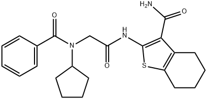 Benzo[b]thiophene-3-carboxamide, 2-[[(benzoylcyclopentylamino)acetyl]amino]-4,5,6,7-tetrahydro- (9CI) Struktur