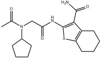 Benzo[b]thiophene-3-carboxamide, 2-[[(acetylcyclopentylamino)acetyl]amino]-4,5,6,7-tetrahydro- (9CI) Struktur