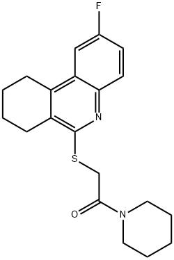 Piperidine, 1-[[(2-fluoro-7,8,9,10-tetrahydro-6-phenanthridinyl)thio]acetyl]- (9CI) Struktur